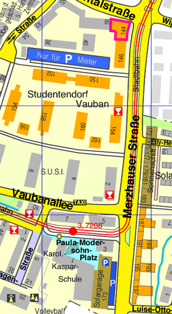 Lage Merzhauser-Stra&szlig;e